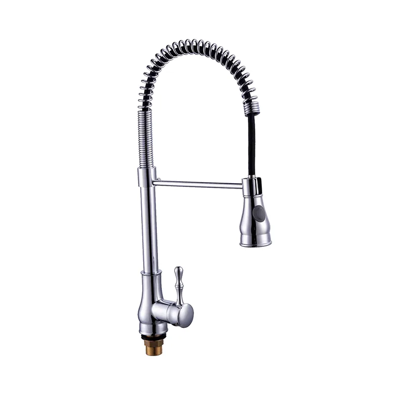 Chrome Spring Swiveling Classic Kitchen Faucet