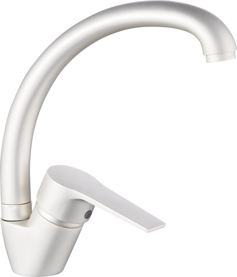 Vòi bếp thương mại màu trắng mờ